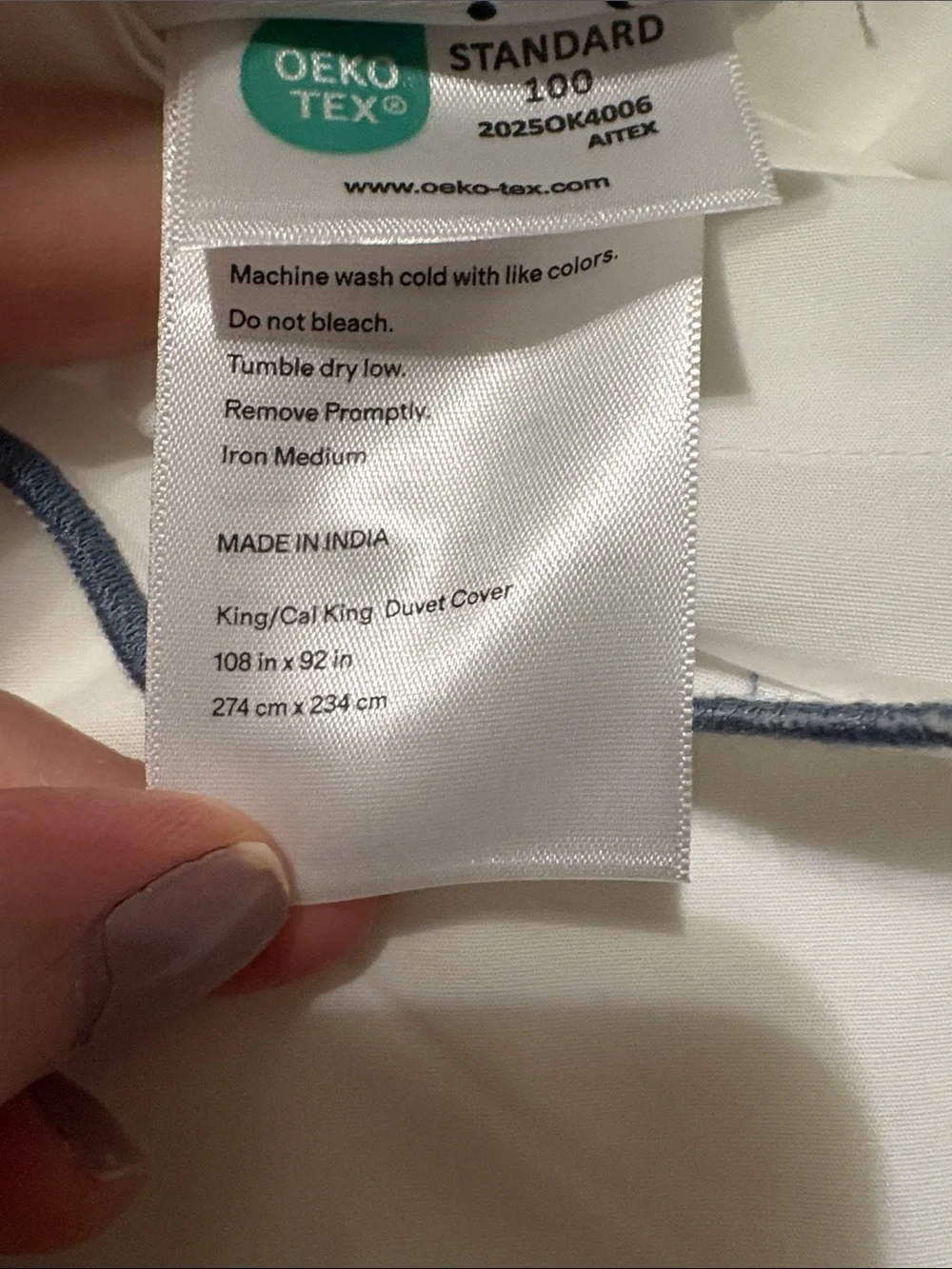 QUINCE Organic Crisp Percale Scallop Duvet Cover Set King Cal King White/Mineral